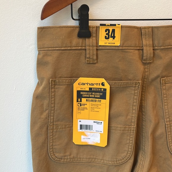CARHARTT MENS RUGGED FLEX RELAXED FIT CANVAS WORK SHORT 34 WAIST - Picture 6 of 7